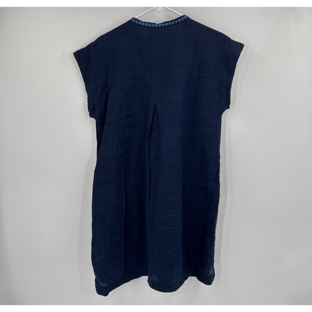 Johnny Was Biya‎ Embroidered Dress Womens XS Blue Linen - Picture 5 of 7